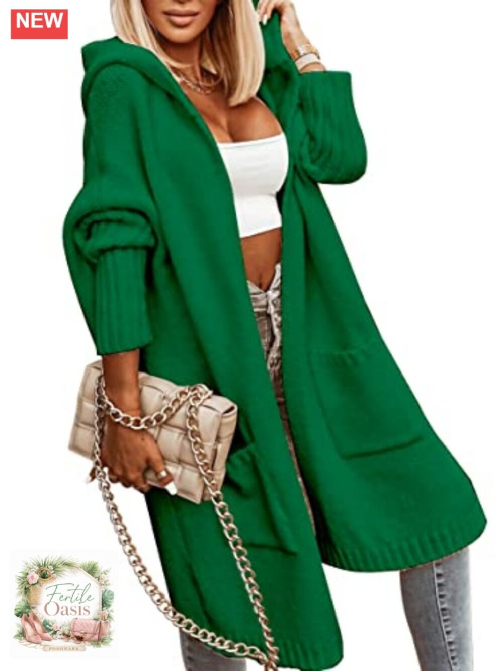 Women's Long Cardigan Oversized Chunky Knit Hooded Cable Sweater Coat